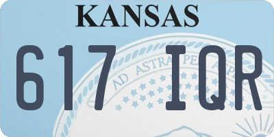 KS license plate 617IQR