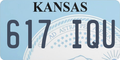 KS license plate 617IQU