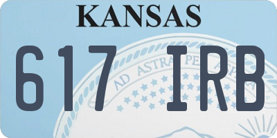 KS license plate 617IRB