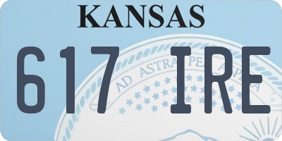 KS license plate 617IRE