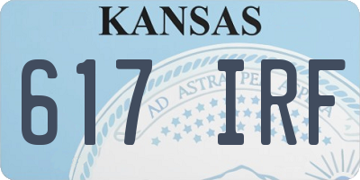 KS license plate 617IRF