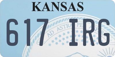 KS license plate 617IRG