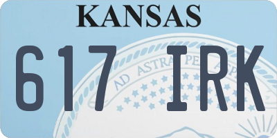 KS license plate 617IRK