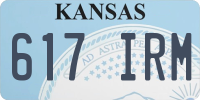 KS license plate 617IRM