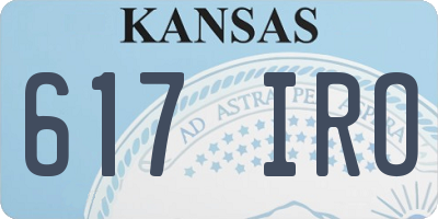 KS license plate 617IRO