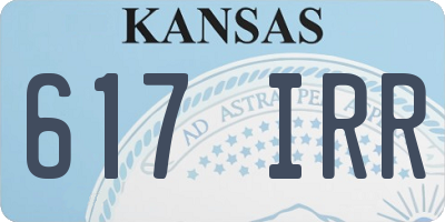 KS license plate 617IRR