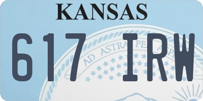 KS license plate 617IRW
