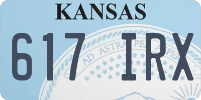 KS license plate 617IRX