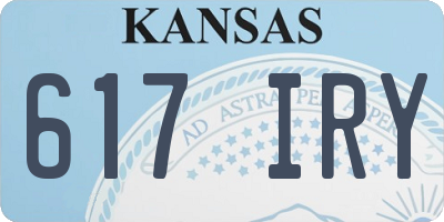 KS license plate 617IRY