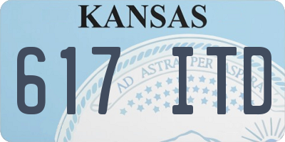 KS license plate 617ITD