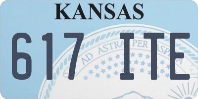 KS license plate 617ITE