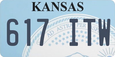 KS license plate 617ITW