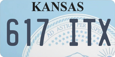 KS license plate 617ITX