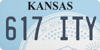 KS license plate 617ITY