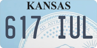 KS license plate 617IUL