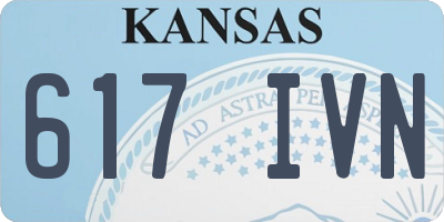 KS license plate 617IVN
