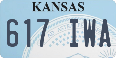 KS license plate 617IWA