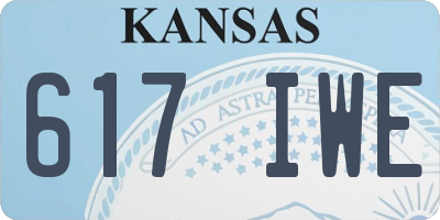 KS license plate 617IWE