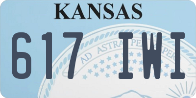 KS license plate 617IWI