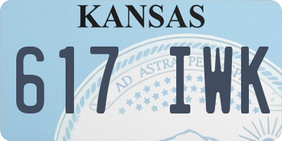 KS license plate 617IWK