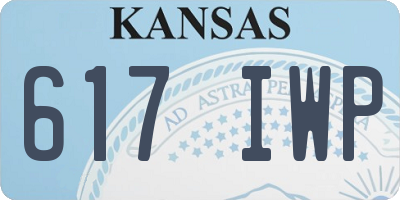 KS license plate 617IWP