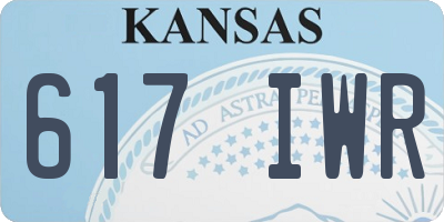 KS license plate 617IWR