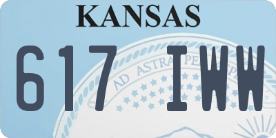 KS license plate 617IWW