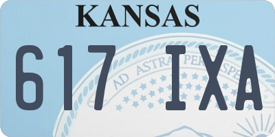 KS license plate 617IXA