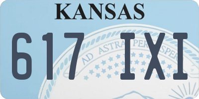 KS license plate 617IXI