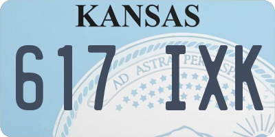 KS license plate 617IXK