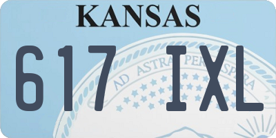KS license plate 617IXL