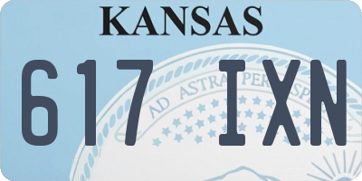 KS license plate 617IXN