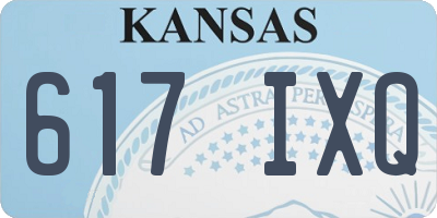 KS license plate 617IXQ