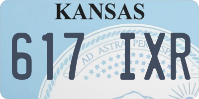 KS license plate 617IXR