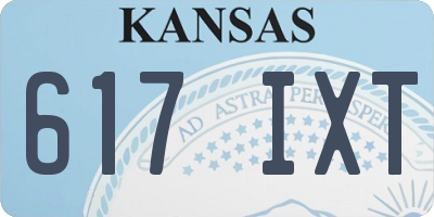 KS license plate 617IXT