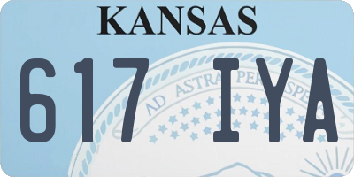 KS license plate 617IYA