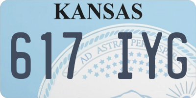 KS license plate 617IYG