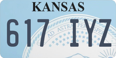 KS license plate 617IYZ