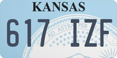 KS license plate 617IZF