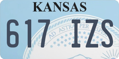 KS license plate 617IZS