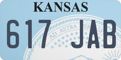 KS license plate 617JAB