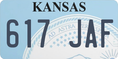 KS license plate 617JAF