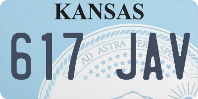 KS license plate 617JAV