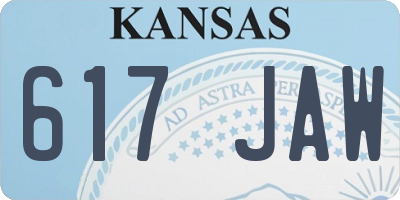 KS license plate 617JAW