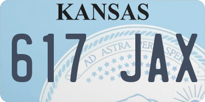 KS license plate 617JAX