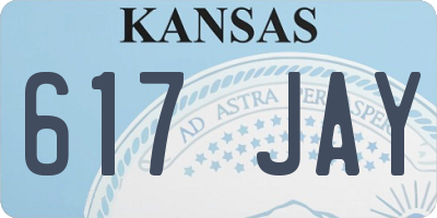 KS license plate 617JAY