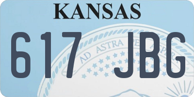 KS license plate 617JBG