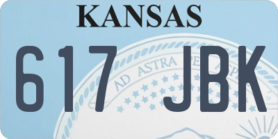 KS license plate 617JBK