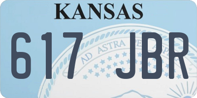 KS license plate 617JBR