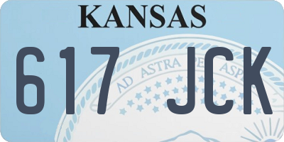 KS license plate 617JCK
